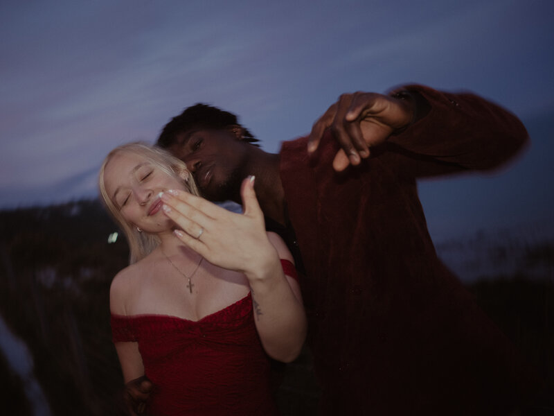 A close moment right after the proposal